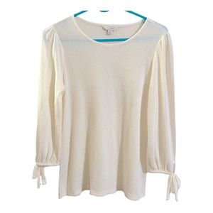 Lucky Brand Oatmeal Sweater with Tie Cuffs SP